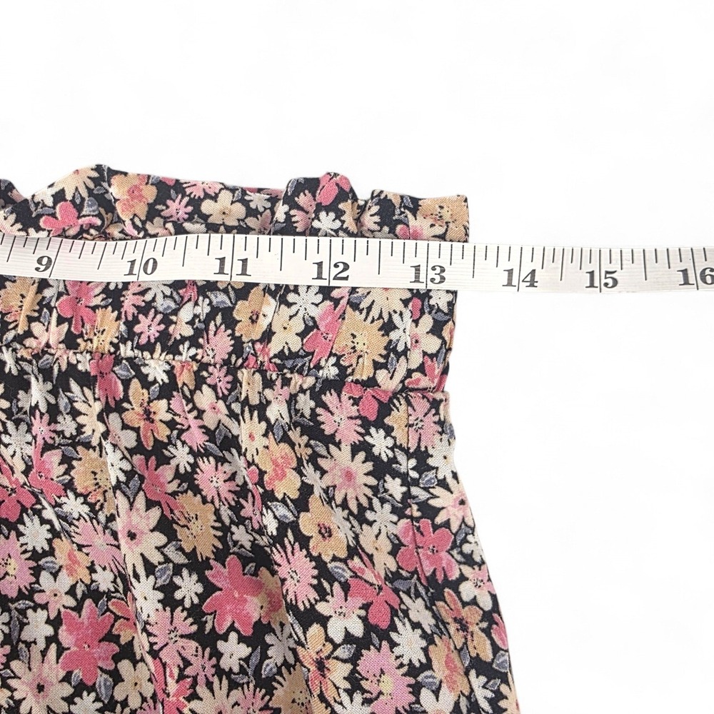 Wild Fable Floral Tiered Mini Skirt Pink Yellow Black Smocked Waist Small - Picture 5 of 6